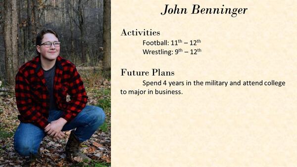 John Benninger school photo and biography