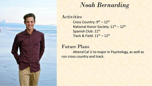 Noah Bernarding school photo and biography