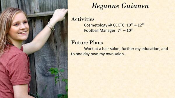 Reganne Guianen school photo and biography