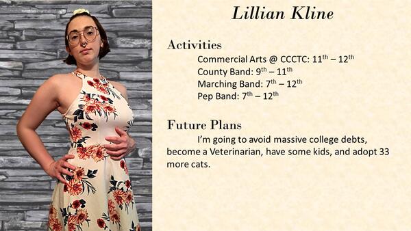 Lillian Kline  school photo and biography