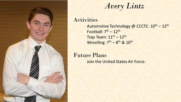 Avery Lintz  school photo and biography