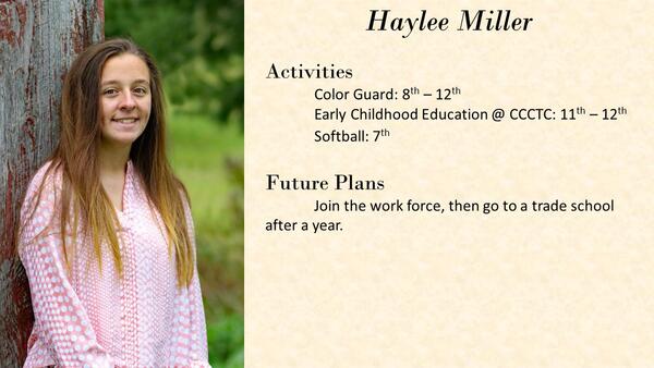 Haylee Miller  school photo and biography