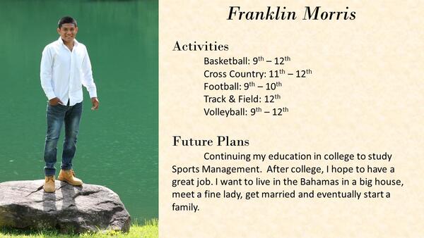 Franklin Morris  school photo and biography