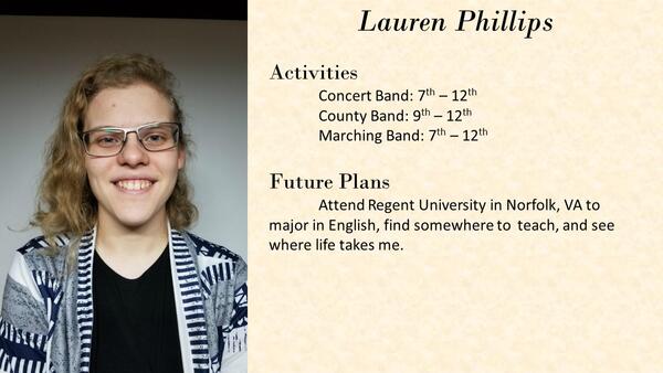 Lauren Phillips  school photo and biography