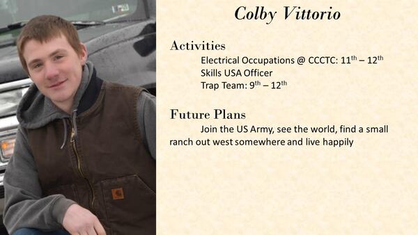 Colby Vittorio  school photo and biography