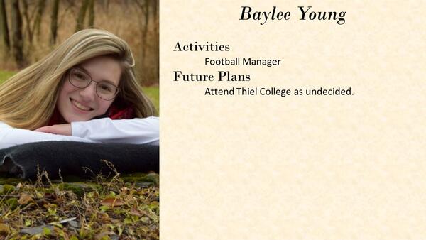 Baylee Young  school photo and biography