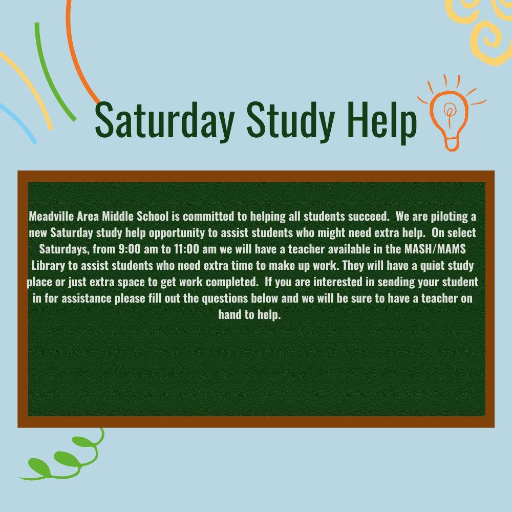 Saturday Study Help information